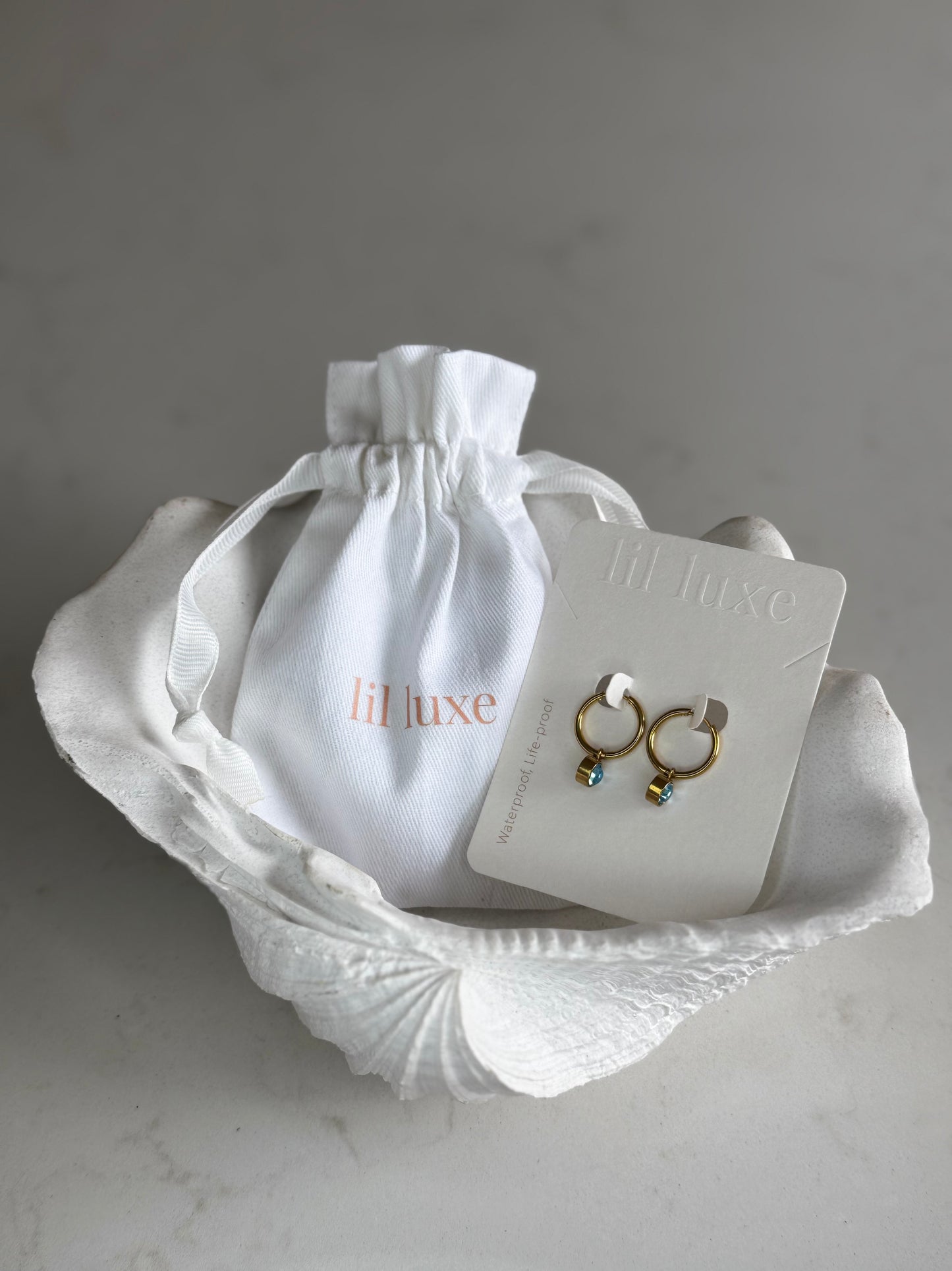 The Birthstone Drop Huggies - Gold