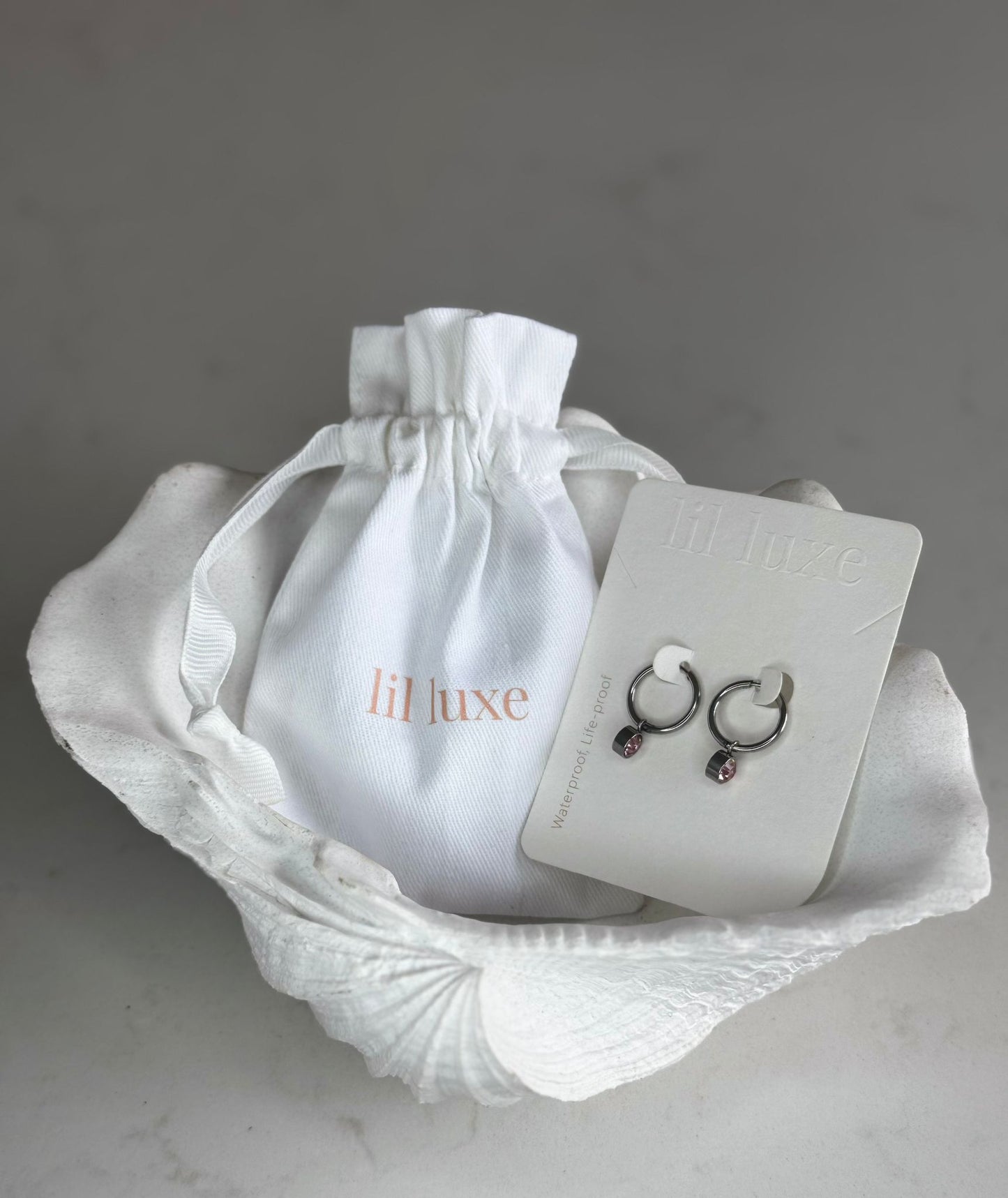 The Birthstone Drop Huggies - Stainless Steel