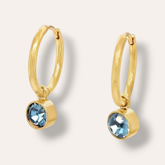 The Birthstone Drop Huggies - Gold